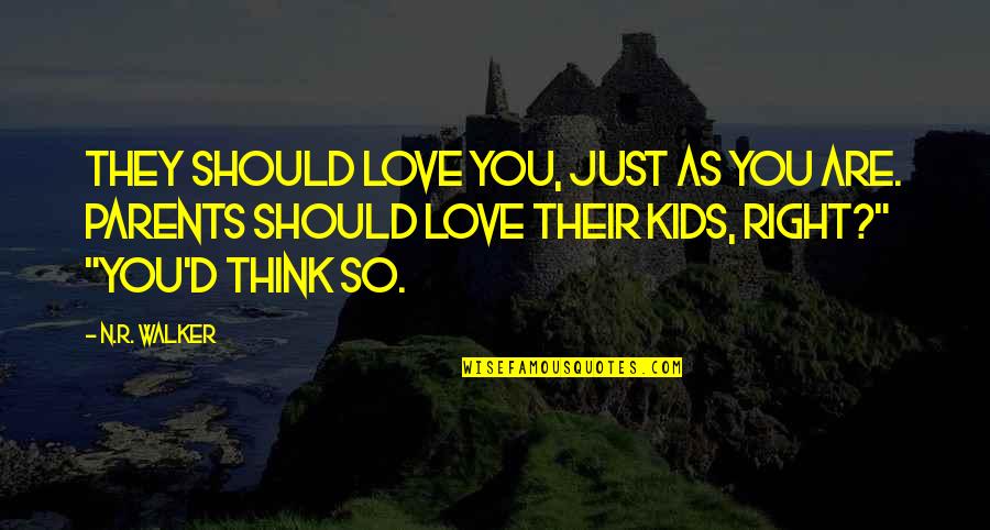 Bad Parenting Quotes By N.R. Walker: They should love you, just as you are.