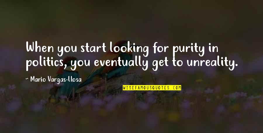 Bad Patch In Life Quotes By Mario Vargas-Llosa: When you start looking for purity in politics,