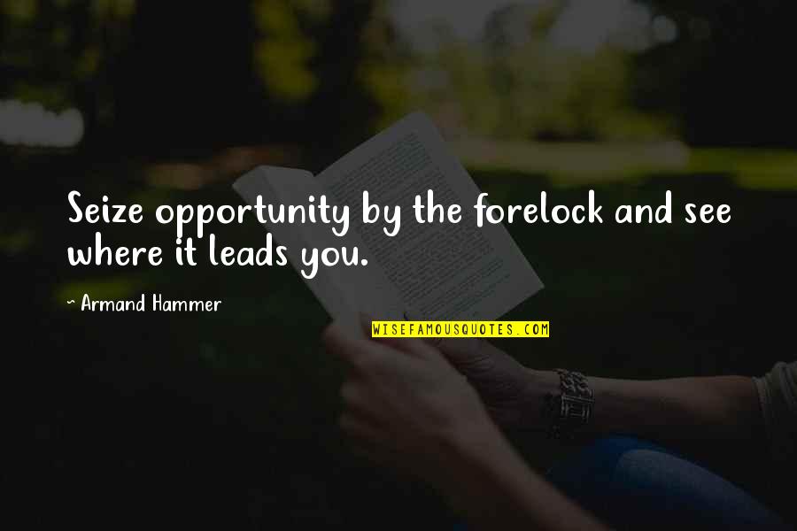 Bad Perfectionist Quotes By Armand Hammer: Seize opportunity by the forelock and see where
