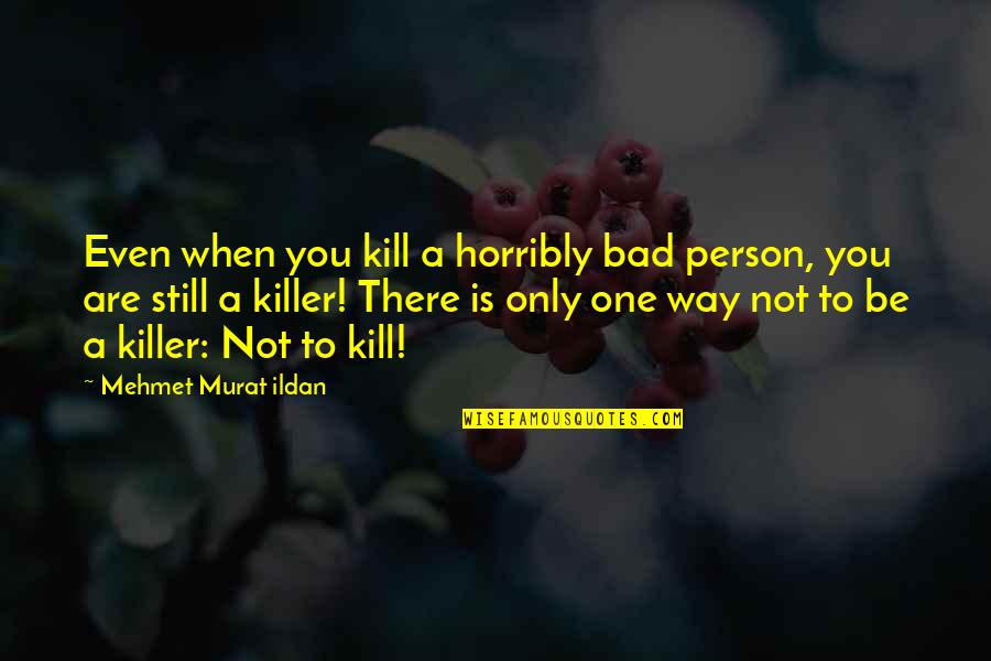 Bad Person Quotes By Mehmet Murat Ildan: Even when you kill a horribly bad person,