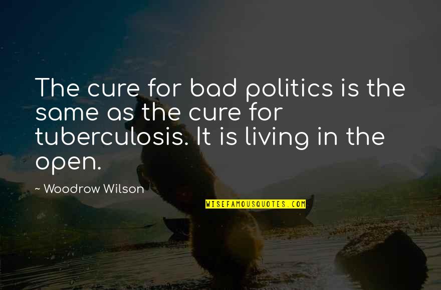 Bad Politics Quotes By Woodrow Wilson: The cure for bad politics is the same