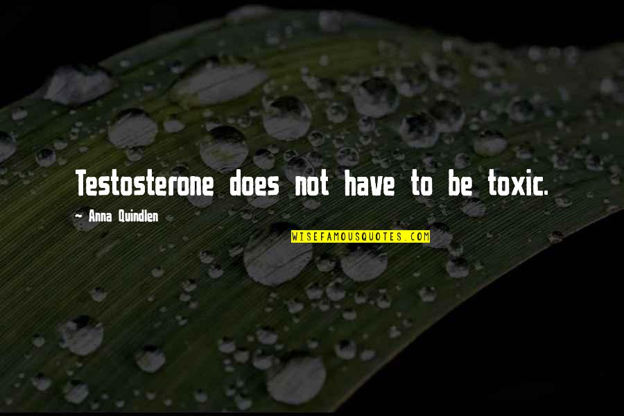 Bad Ref Quotes By Anna Quindlen: Testosterone does not have to be toxic.