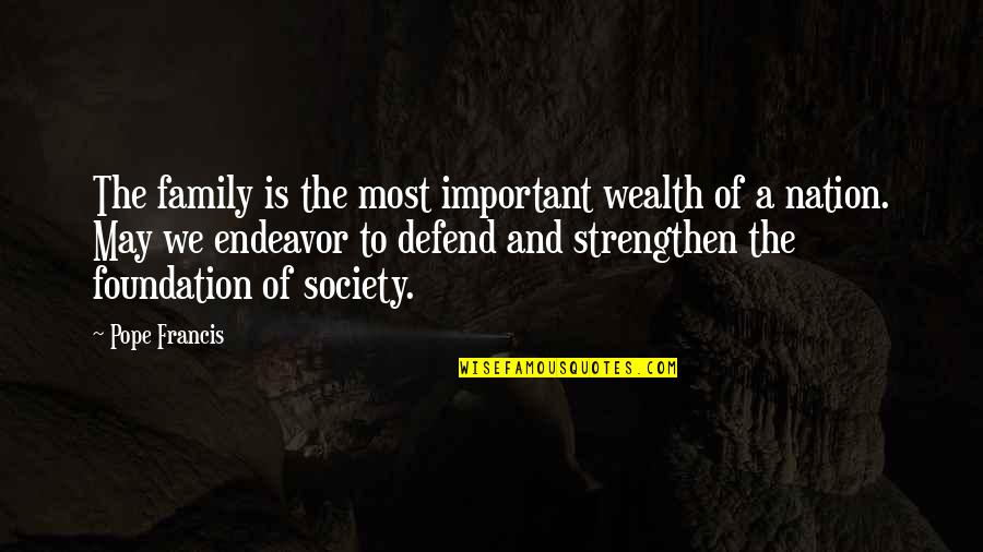 Bad Relationships With Dads Quotes By Pope Francis: The family is the most important wealth of