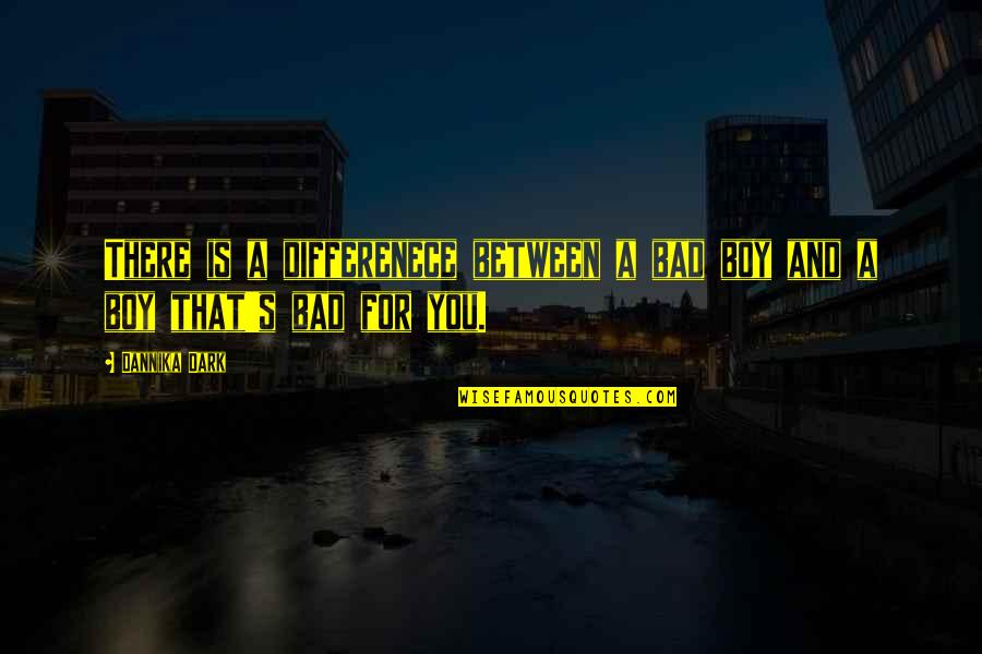 Bad That Quotes By Dannika Dark: There is a differenece between a bad boy