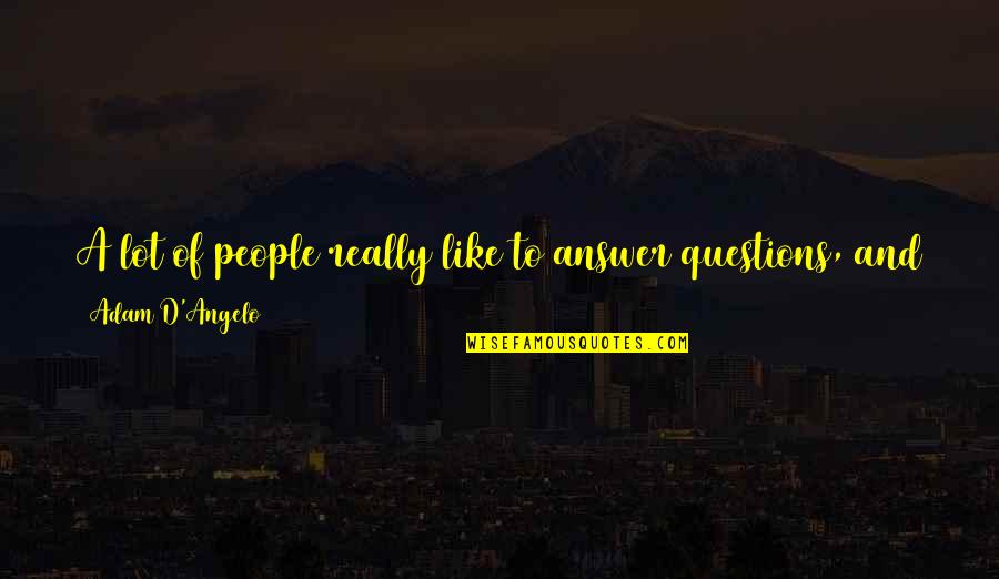 Bad Things Are Always Going To Happen In Life Quotes By Adam D'Angelo: A lot of people really like to answer