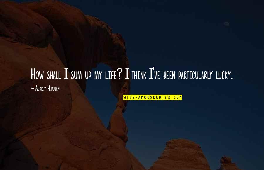 Bad Times Of Life Quotes By Audrey Hepburn: How shall I sum up my life? I Bad Times Of Life Quotes By Audrey Hepburn: How shall I sum up my life? I