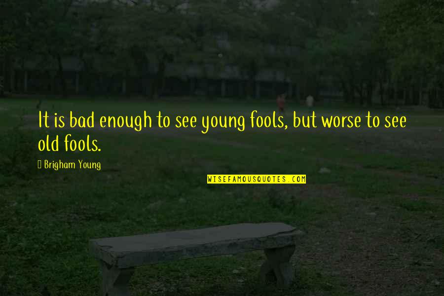 Bad To Worse Quotes By Brigham Young: It is bad enough to see young fools,