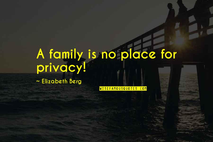 Bad Typing Quotes By Elizabeth Berg: A family is no place for privacy!