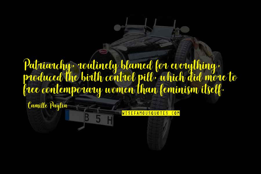 Bad Upbringing Quotes By Camille Paglia: Patriarchy, routinely blamed for everything, produced the birth