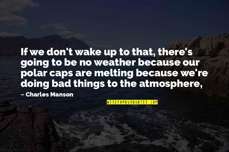 Bad Weather Quotes By Charles Manson: If we don't wake up to that, there's