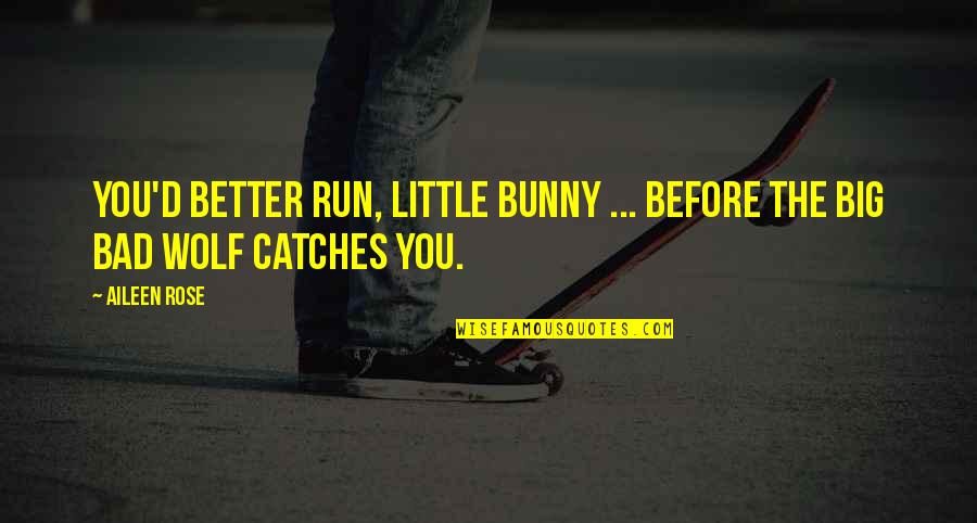 Bad Wolf Quotes By Aileen Rose: You'd better run, little bunny ... before the