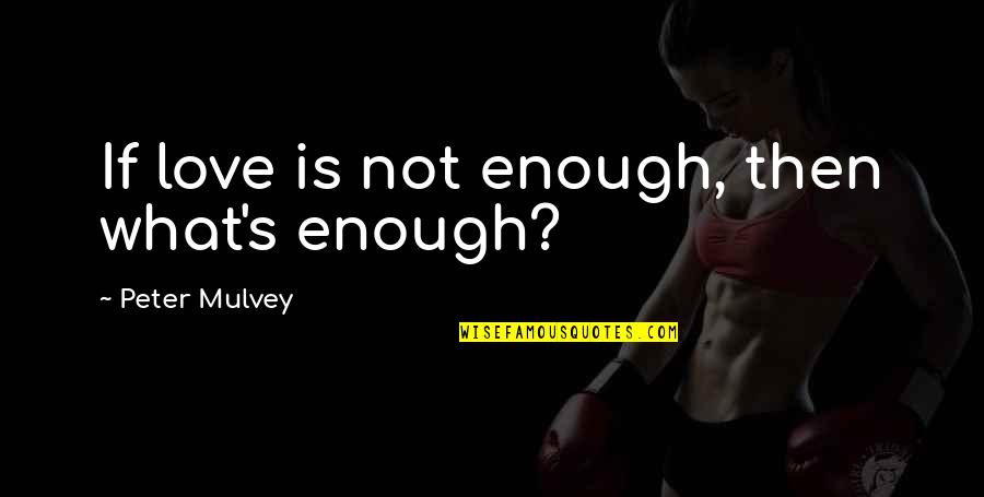 Badaga Quotes By Peter Mulvey: If love is not enough, then what's enough? Badaga Quotes By Peter Mulvey: If love is not enough, then what's enough?