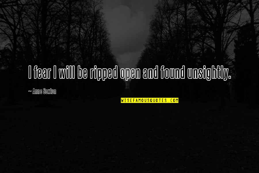 Badaoui Mouderres Quotes By Anne Sexton: I fear I will be ripped open and Badaoui Mouderres Quotes By Anne Sexton: I fear I will be ripped open and