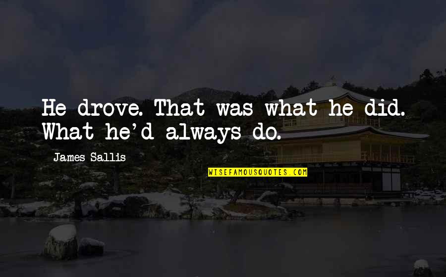 Badass Necromancer Quotes By James Sallis: He drove. That was what he did. What