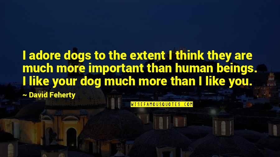 Baddest Boy Quotes By David Feherty: I adore dogs to the extent I think