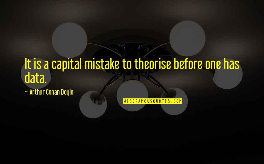 Badiou Quotes By Arthur Conan Doyle: It is a capital mistake to theorise before