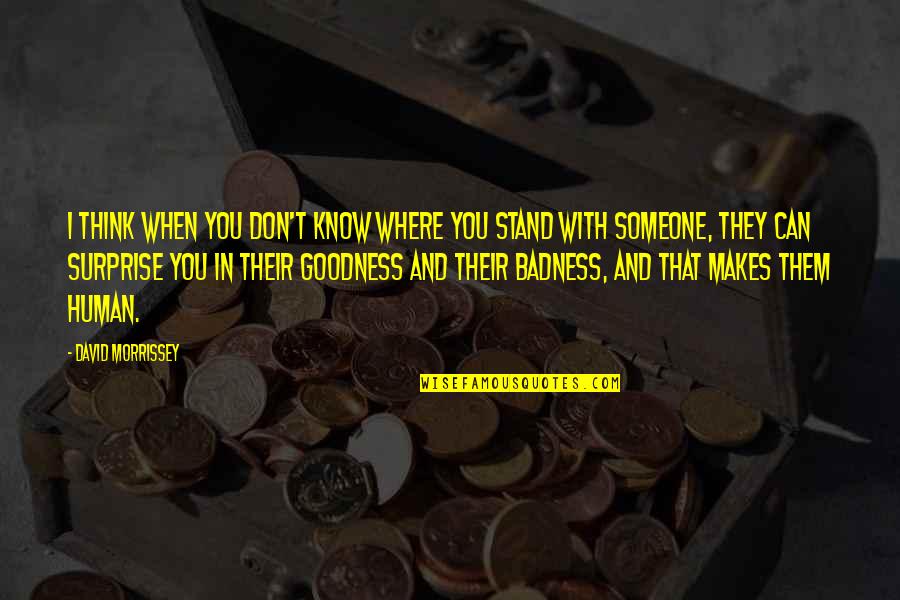 Badness And Goodness Quotes By David Morrissey: I think when you don't know where you