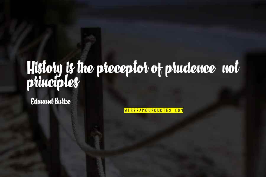 Badonkadonk Line Quotes By Edmund Burke: History is the preceptor of prudence, not principles.