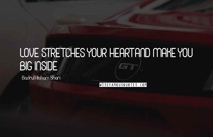 Badrul Hisham Shari quotes: LOVE STRETCHES YOUR HEART AND MAKE YOU BIG INSIDE