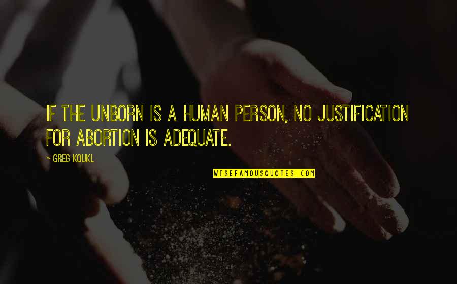 Badurek Mma Quotes By Greg Koukl: If the unborn is a human person, no
