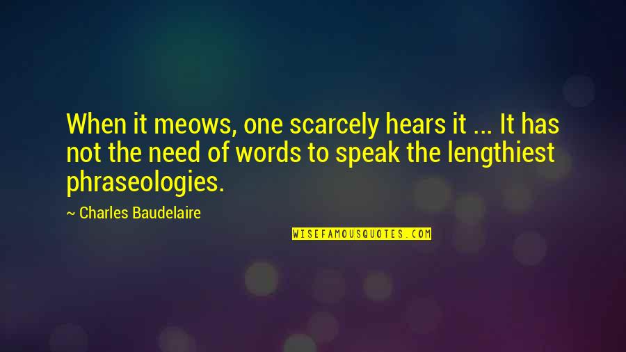 Bae Looking Good Quotes By Charles Baudelaire: When it meows, one scarcely hears it ...