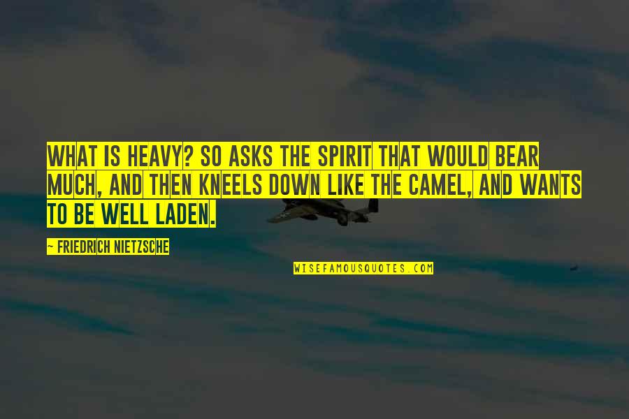 Baeckeoffe Quotes By Friedrich Nietzsche: What is heavy? so asks the spirit that