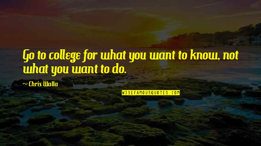 Baets Sleepy Quotes By Chris Walla: Go to college for what you want to