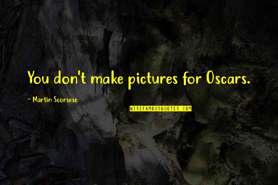 Baeyer Quotes By Martin Scorsese: You don't make pictures for Oscars.