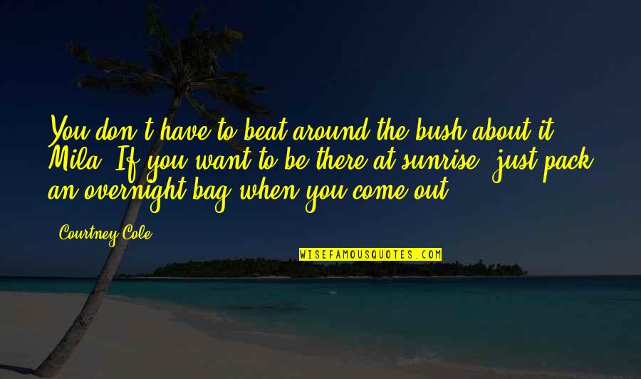 Bag Quotes By Courtney Cole: You don't have to beat around the bush