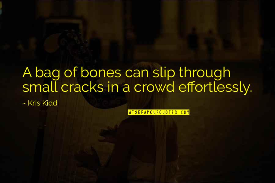 Bag Quotes By Kris Kidd: A bag of bones can slip through small