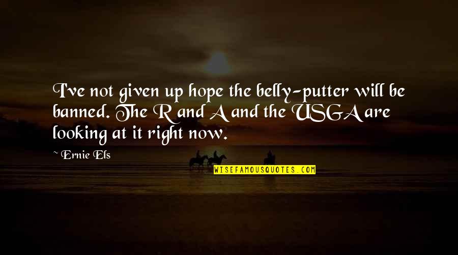 Bagaul Quotes By Ernie Els: I've not given up hope the belly-putter will Bagaul Quotes By Ernie Els: I've not given up hope the belly-putter will