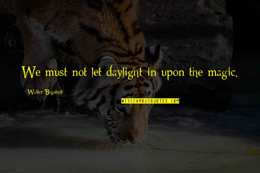 Bagehot Walter Quotes By Walter Bagehot: We must not let daylight in upon the