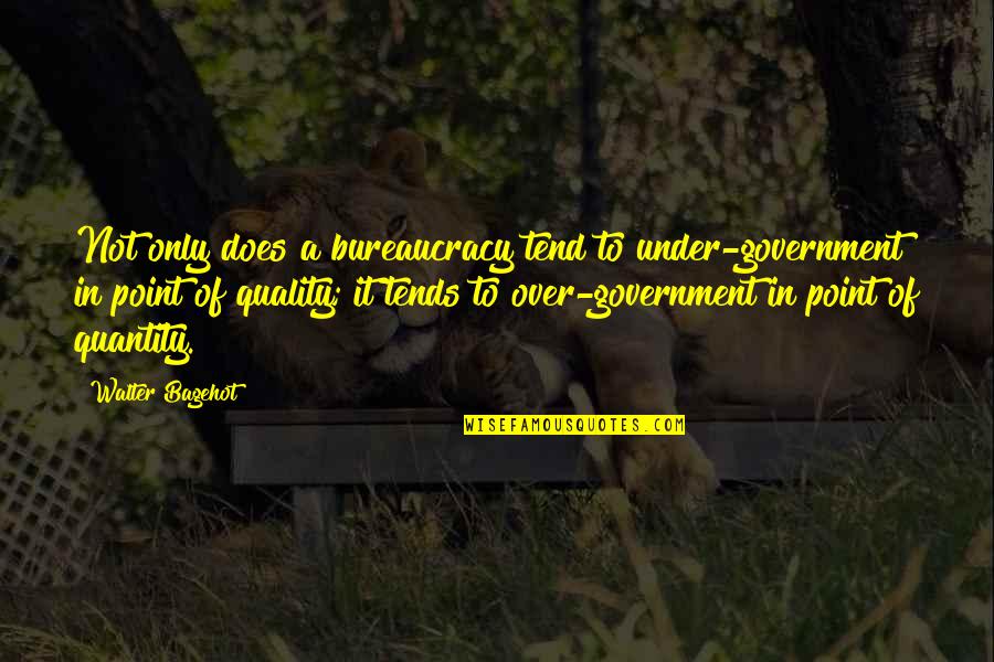 Bagehot Walter Quotes By Walter Bagehot: Not only does a bureaucracy tend to under-government