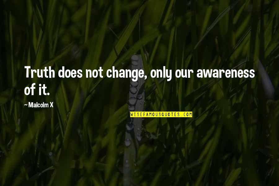 Bagful Quotes By Malcolm X: Truth does not change, only our awareness of