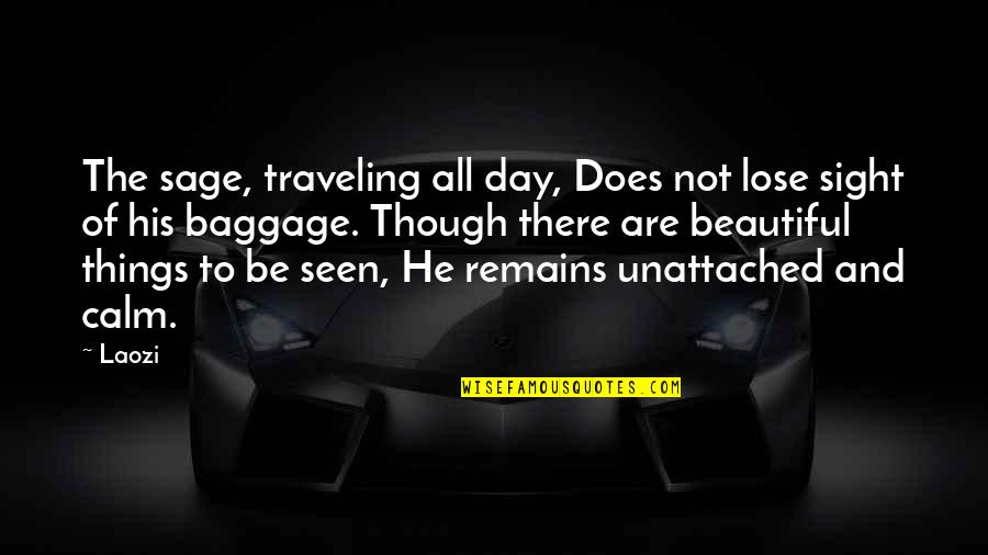 Baggage Quotes By Laozi: The sage, traveling all day, Does not lose Baggage Quotes By Laozi: The sage, traveling all day, Does not lose