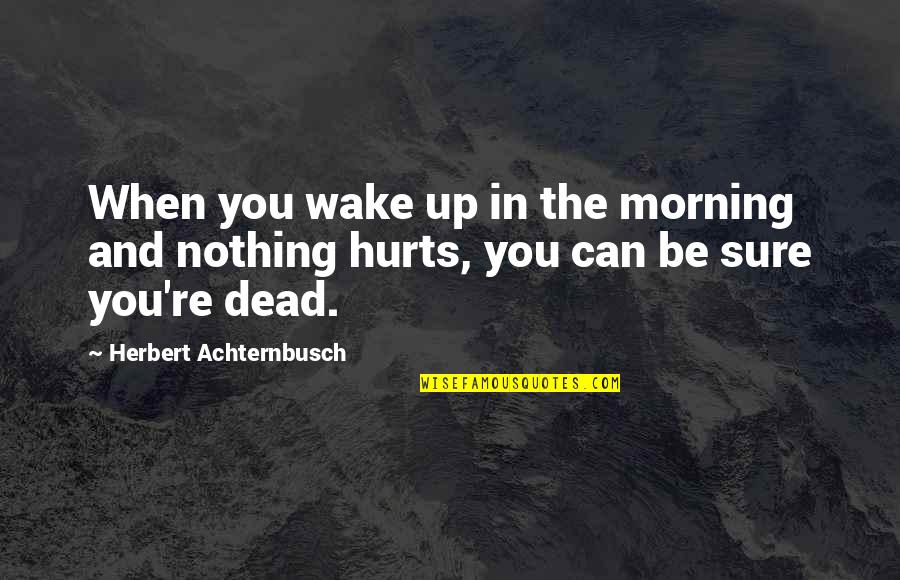 Bagha Jatin Quotes By Herbert Achternbusch: When you wake up in the morning and