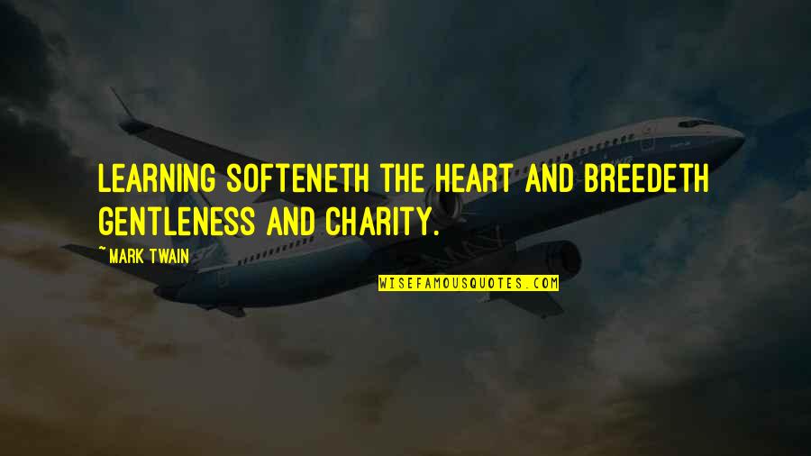 Baghdatis Australian Quotes By Mark Twain: Learning softeneth the heart and breedeth gentleness and