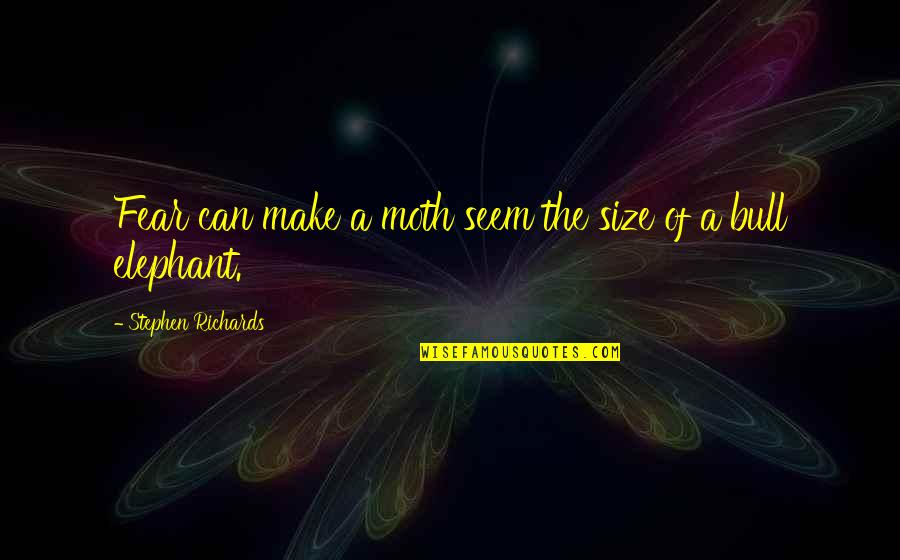 Bagheera Pronunciation Quotes By Stephen Richards: Fear can make a moth seem the size
