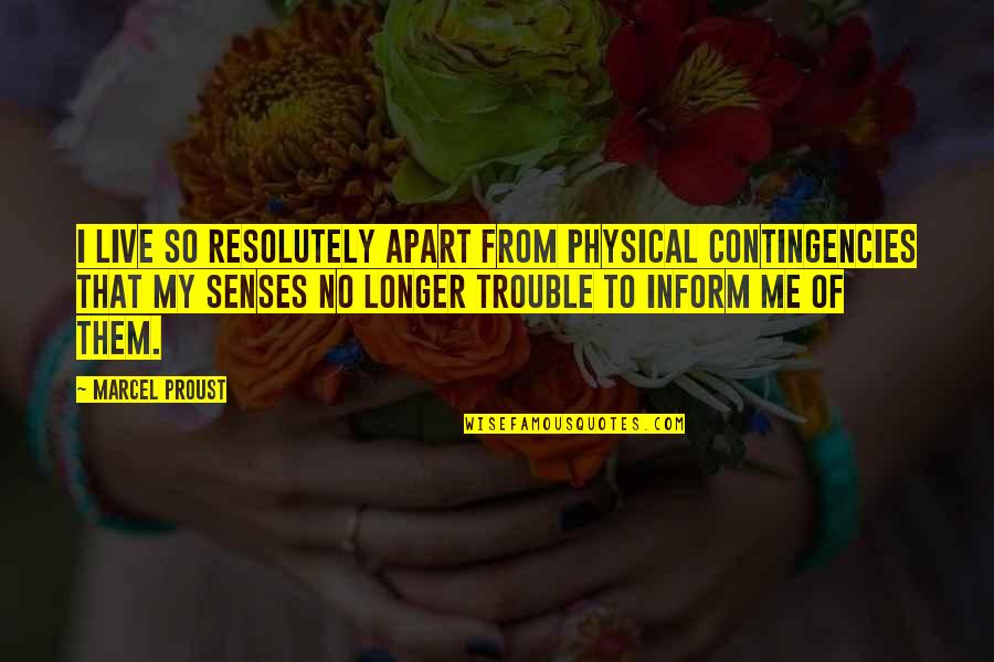 Bagix Stock Quotes By Marcel Proust: I live so resolutely apart from physical contingencies