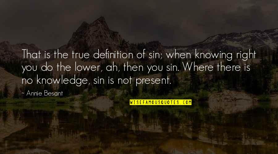 Bagman Video Quotes By Annie Besant: That is the true definition of sin; when Bagman Video Quotes By Annie Besant: That is the true definition of sin; when