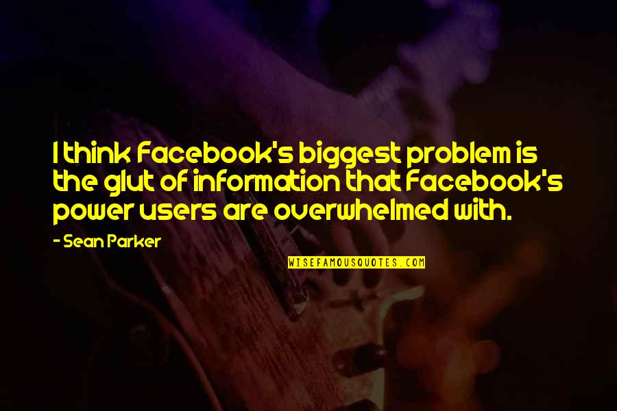 Bagsik Bagnet Quotes By Sean Parker: I think Facebook's biggest problem is the glut
