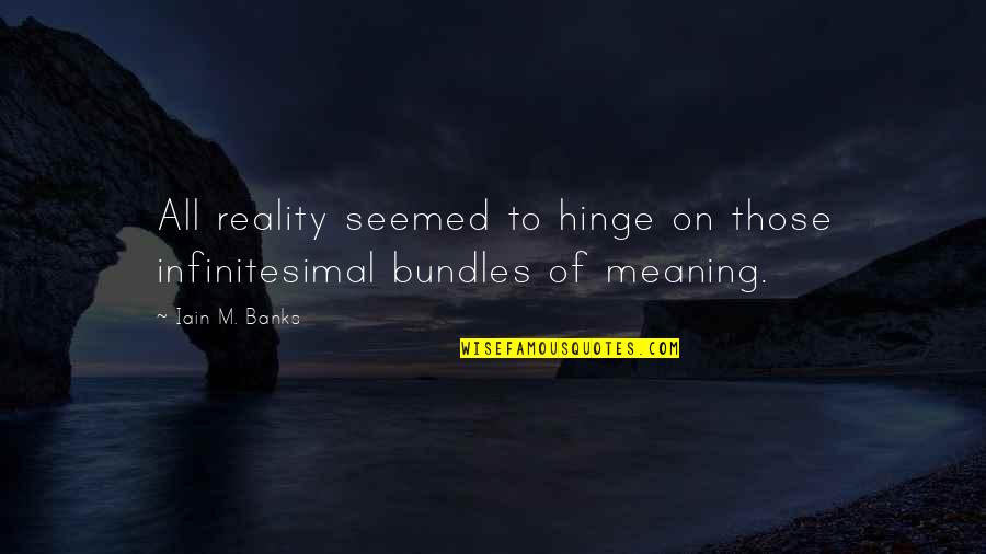 Bagyong Quotes By Iain M. Banks: All reality seemed to hinge on those infinitesimal