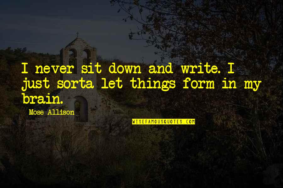 Bahai United And Divided States Of America Quotes By Mose Allison: I never sit down and write. I just
