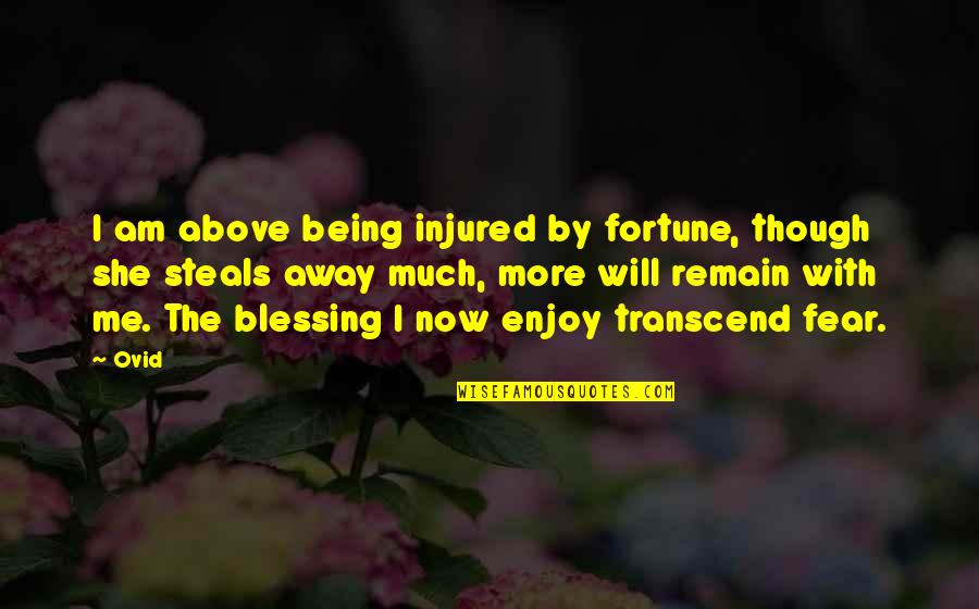 Bahareh Sharafi Quotes By Ovid: I am above being injured by fortune, though Bahareh Sharafi Quotes By Ovid: I am above being injured by fortune, though
