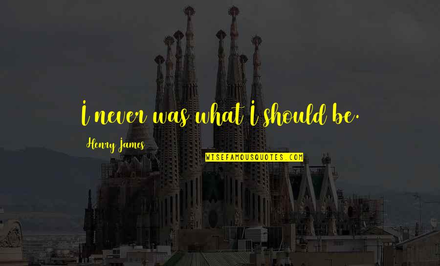 Bahla Quotes By Henry James: I never was what I should be.