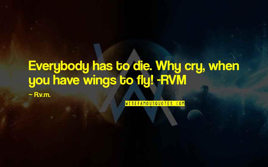 Bahne Longboard Quotes By R.v.m.: Everybody has to die. Why cry, when you