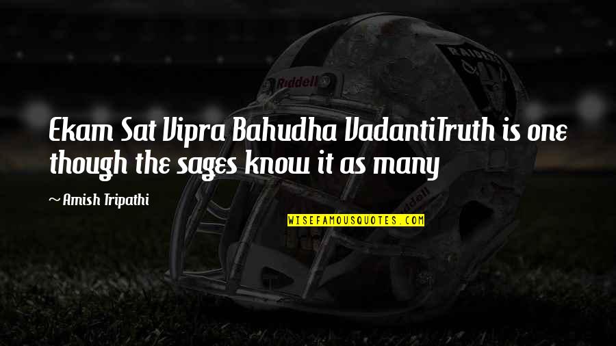 Bahudha Quotes By Amish Tripathi: Ekam Sat Vipra Bahudha VadantiTruth is one though