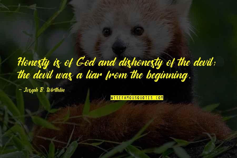 Bailiwicks Quotes By Joseph B. Wirthlin: Honesty is of God and dishonesty of the