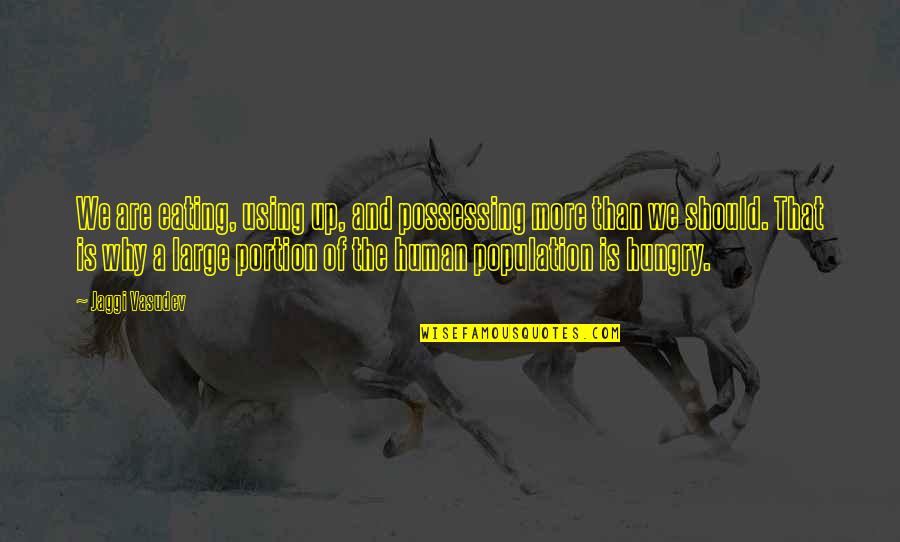 Bailyn Stephens Quotes By Jaggi Vasudev: We are eating, using up, and possessing more