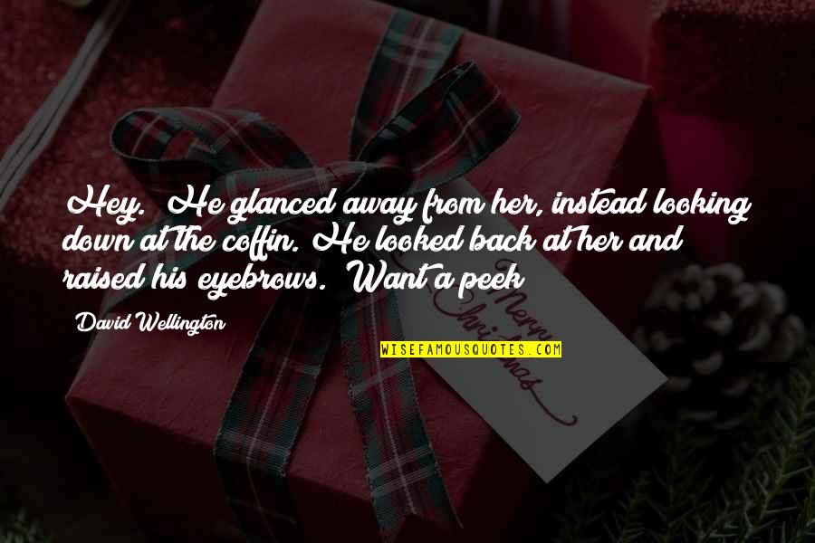 Bairros Sociais Quotes By David Wellington: Hey." He glanced away from her, instead looking